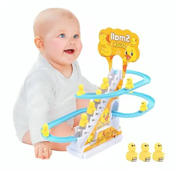 Duck Race Track Toy with Climbing Ducks, Lights & Music – Escalator Toy Set with 3 Ducks Included - Image 2