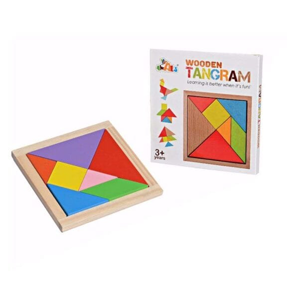 7-Piece Wooden Tangram Puzzle – Multi-Color Brain Development Toy for Kids - Image 6