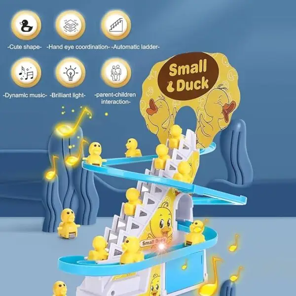 Duck Race Track Toy with Climbing Ducks, Lights & Music – Escalator Toy Set with 3 Ducks Included - Image 4